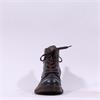 Rieker Laced Biker Boot With Side Zip - Brown Leather